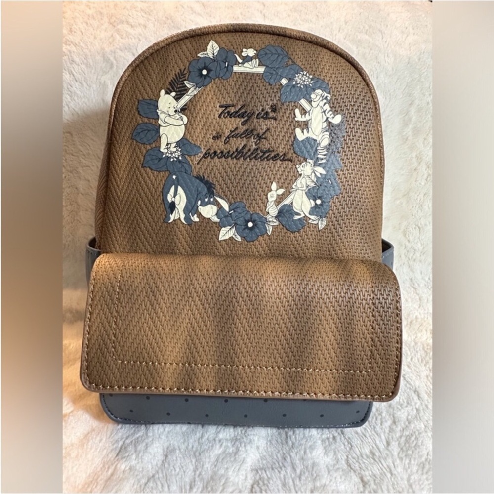 NEW Loungefly Pooh & Friends Disney Herringbone Mini Backpack